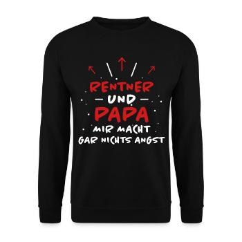 Rentner Spruch Rente Ruhestand Rentner Geschenk - Unisex Pullover - Schwarz - Vorne - Alina (178cm) & Michal (187cm)