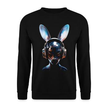Anime Casque Art Graphiques Humain Lapin - Sweat-shirt Unisexe - noir - Devant - Alina (178cm) & Michal (187cm)