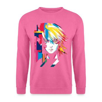 Anime Geometrische Formen Kunst Grafik Frauen Port - Unisex Pullover - Pink - Vorne
