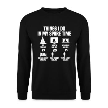 Things I do in my spare time Sailing - Unisex Sweatshirt - black - Front - Alina (178cm) & Michal (187cm)