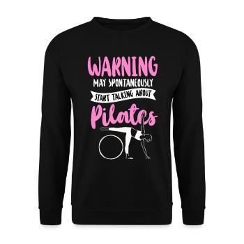Avertissement de l’instructeur de Pilates - Sweat-shirt Unisexe - noir - Devant - Alina (178cm) & Michal (187cm)