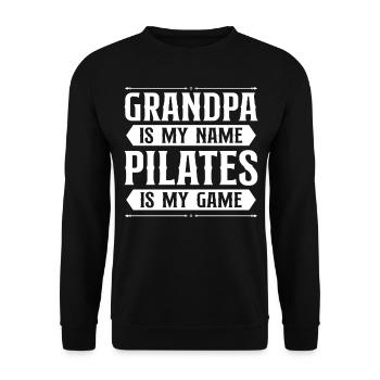 Instructeur de Pilates Enseignant Grand-père - Sweat-shirt Unisexe - noir - Devant - Alina (178cm) & Michal (187cm)