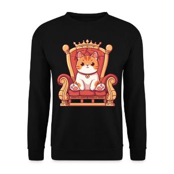 Throne King Meme Kitten Pet Lover - Unisex Sweatshirt - black - Front - Alina (178cm) & Michal (187cm)