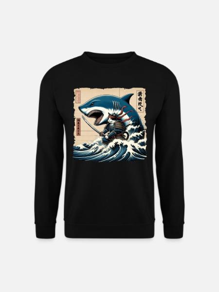Requin pêcheur japonais vague Art pêche - Sweat-shirt Unisexe - noir