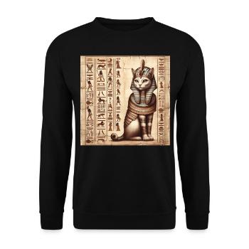 Pharaoh Papyrus Scroll Retro Desert - Unisex Sweatshirt - black - Front - Alina (178cm) & Michal (187cm)