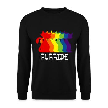 Purride Regenbogen Kätzchen Bunte Lgbt Silhouette - Unisex Pullover - Schwarz - Vorne - Alina (178cm) & Michal (187cm)