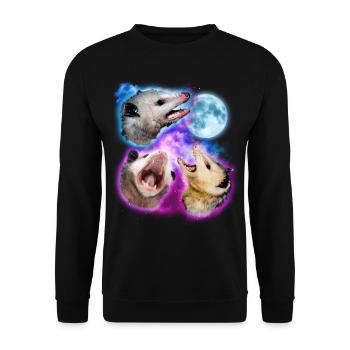 Opossums Dans L’espaceDrôle Opossum Opossum - Sweat-shirt Unisexe - noir - Devant - Alina (178cm) & Michal (187cm)