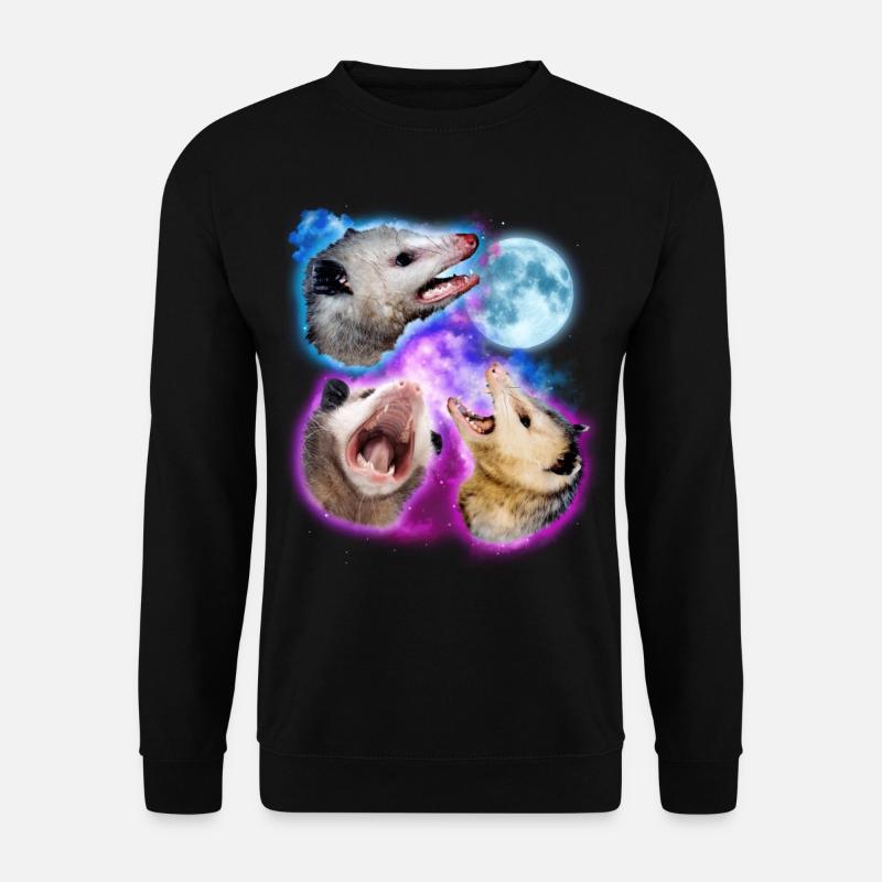 Opossums im WeltraumLustiges Opossum-Opossum - Unisex Pullover - Schwarz