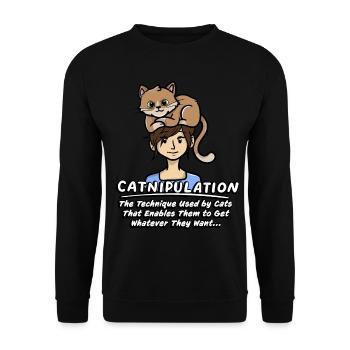 Catnipulation Technique Of Kitten Lover Cute Cat - Unisex Sweatshirt - black - Front - Alina (178cm) & Michal (187cm)