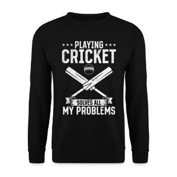 Jouer au cricket résout tous mes problèmes - Cricket Q - Sweat-shirt Unisexe - noir - Devant - Alina (178cm) & Michal (187cm)
