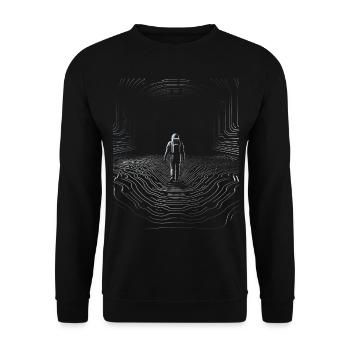 Astronaut Drawing Art Nature Graphic Motif Astron - Unisex Sweatshirt - black - Front - Alina (178cm) & Michal (187cm)