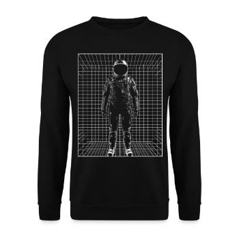 Astronaut Illustration Art Drawing Graphic Moti - Unisex Sweatshirt - black - Front - Alina (178cm) & Michal (187cm)