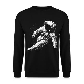 Astronaut Illustration Artwork Graphic Motif Astr - Unisex Sweatshirt - black - Front - Alina (178cm) & Michal (187cm)