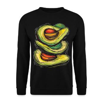 Avocat Coloré Art Dessin Impression Graphique Avocat - Sweat-shirt Unisexe - noir - Devant - Alina (178cm) & Michal (187cm)