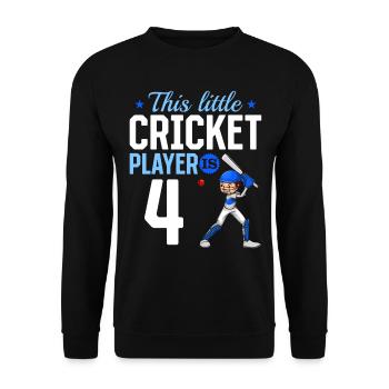 4th Birthday Cricket Player Baby Cricket Player - Unisex Pullover - Schwarz - Vorne - Alina (178cm) & Michal (187cm)