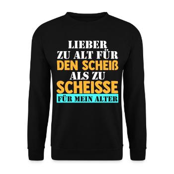 Zu Alt Für Den Scheiß - Unisex Pullover - Schwarz - Vorne - Alina (178cm) & Michal (187cm)