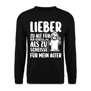 Cat too old for that shit - Unisex Sweatshirt - black - Front - Alina (178cm) & Michal (187cm)