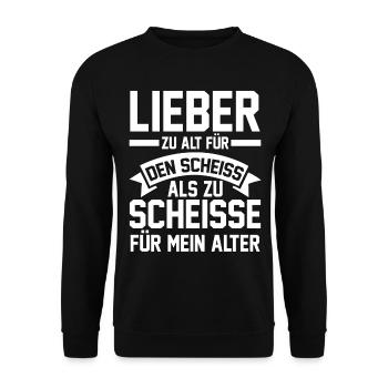 Trop vieux pour cette merde - Sweat-shirt Unisexe - noir - Devant - Alina (178cm) & Michal (187cm)