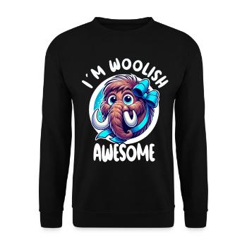 I ́m Woolish Awesome Cute Mammoth - Unisex Sweatshirt - black - Front - Alina (178cm) & Michal (187cm)