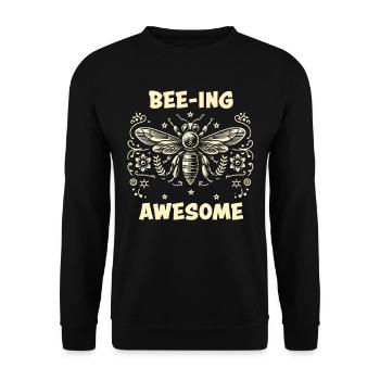 Bee Lovers Beekeepers Naturefriends Beekeepers - Unisex Sweatshirt - black - Front - Alina (178cm) & Michal (187cm)