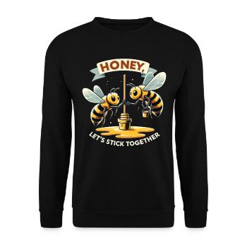 Bienenliebhaber Bienenzüchter Naturfreunde Imker - Unisex Pullover - Schwarz - Vorne - Alina (178cm) & Michal (187cm)