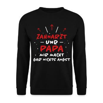 Zahnarzt Spruch Beruf Lustiges Zahnarzt Geschenk - Unisex Pullover - Schwarz - Vorne - Alina (178cm) & Michal (187cm)