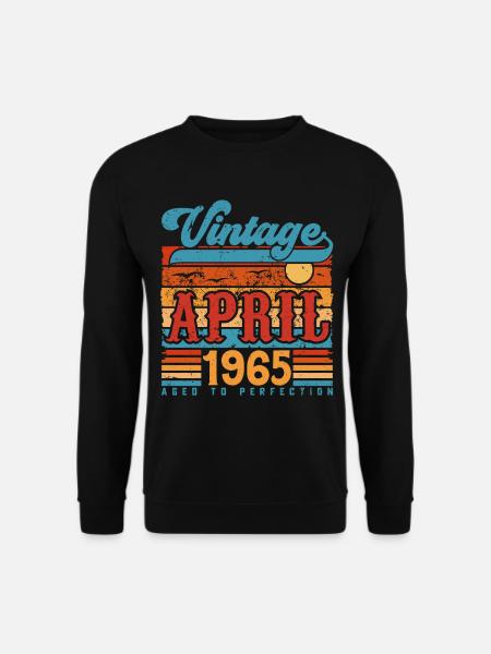 April 1965, April 1965 Vintage Jubiläumsgeschenk - Unisex Pullover - Schwarz