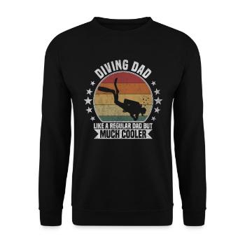 Diving Dad Taucher - Unisex Pullover - Schwarz - Vorne - Alina (178cm) & Michal (187cm)
