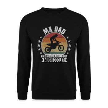 MX Dad Motocross - Unisex Sweatshirt - black - Front - Alina (178cm) & Michal (187cm)