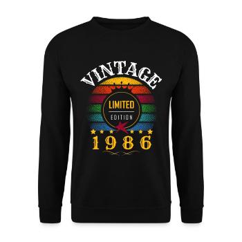Vintage retro year 1986 sunset - Unisex Sweatshirt - black - Front - Alina (178cm) & Michal (187cm)