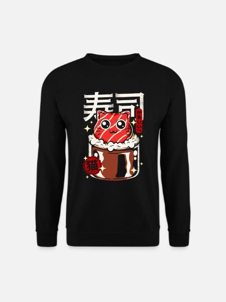 Japan - Cute Sushi Cat - Unisex Sweatshirt - black