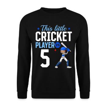 5th Birthday Cricket Player Baby Cricket Player - Unisex Pullover - Schwarz - Vorne - Alina (178cm) & Michal (187cm)