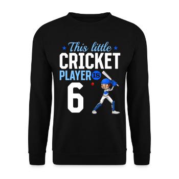 6th Birthday Cricket Player Baby Cricket Player - Unisex Pullover - Schwarz - Vorne - Alina (178cm) & Michal (187cm)