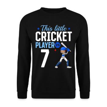 7th Birthday Cricket Player Baby Cricket Player - Unisex Pullover - Schwarz - Vorne - Alina (178cm) & Michal (187cm)