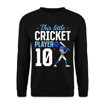 10th Birthday Cricket Player Baby Cricket Player - Unisex Pullover - Schwarz - Vorne - Alina (178cm) & Michal (187cm)