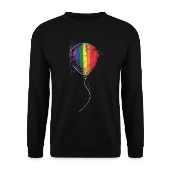 Balloons Painting Art Colorful Graphic Artwork L - Unisex Sweatshirt - black - Front - Alina (178cm) & Michal (187cm)