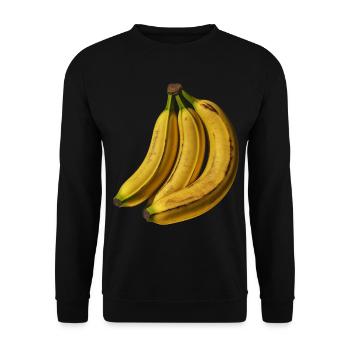 Banana Fruit Artwork Graphic Motif Banana - Unisex Sweatshirt - black - Front - Alina (178cm) & Michal (187cm)