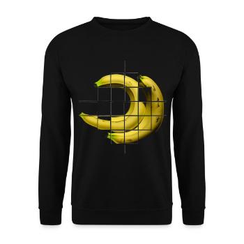 Banana Illustration Art Graphic Motif Banana - Unisex Sweatshirt - black - Front - Alina (178cm) & Michal (187cm)