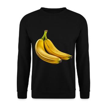 Banana Fruit Art Graphic Motif Banana - Unisex Sweatshirt - black - Front - Alina (178cm) & Michal (187cm)