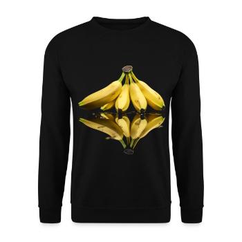 Banana Art Fruit Graphic Motif Artwork Banana - Unisex Sweatshirt - black - Front - Alina (178cm) & Michal (187cm)