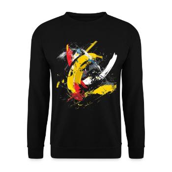 Banana Illustration Art Fruit Colorful Graphic Banana - Unisex Sweatshirt - black - Front - Alina (178cm) & Michal (187cm)