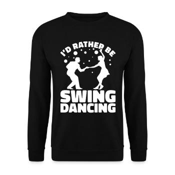 Lindy Hop Tänzer Swing Tanzpaar Swing Dance - Unisex Pullover - Schwarz - Vorne - Alina (178cm) & Michal (187cm)