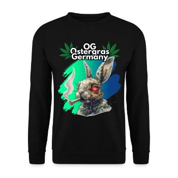 OG Ostergras Germany. Weed, Marijuana, Cannabis, - Unisex Sweatshirt - black - Front - Alina (178cm) & Michal (187cm)
