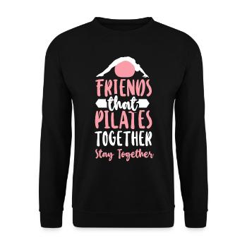 Pilates Instructor Teacher Friends - Unisex Sweatshirt - black - Front - Alina (178cm) & Michal (187cm)