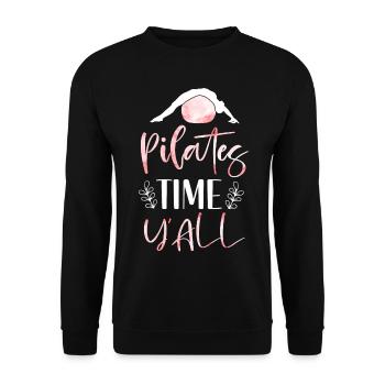 Instructeur de Pilates Professeur Fille - Sweat-shirt Unisexe - noir - Devant - Alina (178cm) & Michal (187cm)