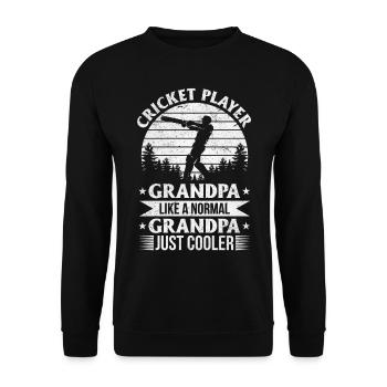 Grand-père joueur de cricket comme un grand-père normal - Sweat-shirt Unisexe - noir - Devant - Alina (178cm) & Michal (187cm)