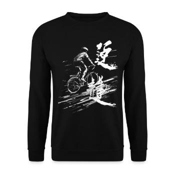 Fahrrad Malerei Kunst Zeichnung Grafik Motiv Fahrr - Unisex Pullover - Schwarz - Vorne - Alina (178cm) & Michal (187cm)