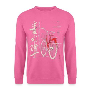 Bicyclette Dessin Art Texte Graphique Motif Vélo - Sweat-shirt Unisexe - rose - Devant