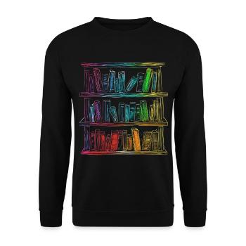 Book Colorful Drawing Art Fantasy Graphic Motif Bu - Unisex Sweatshirt - black - Front - Alina (178cm) & Michal (187cm)