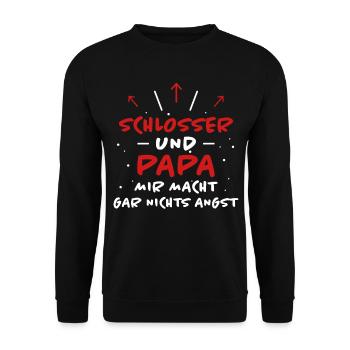 Schlosser Spruch Beruf Lustiges Schlosser Geschenk - Unisex Pullover - Schwarz - Vorne - Alina (178cm) & Michal (187cm)